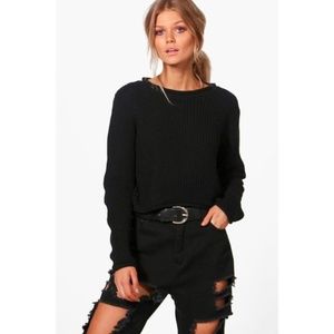 BooHoo Roll Hem Petite Sweater